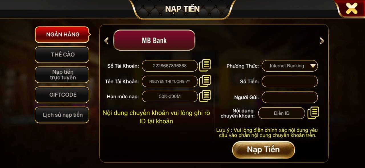 Nạp rút nhanh chóng