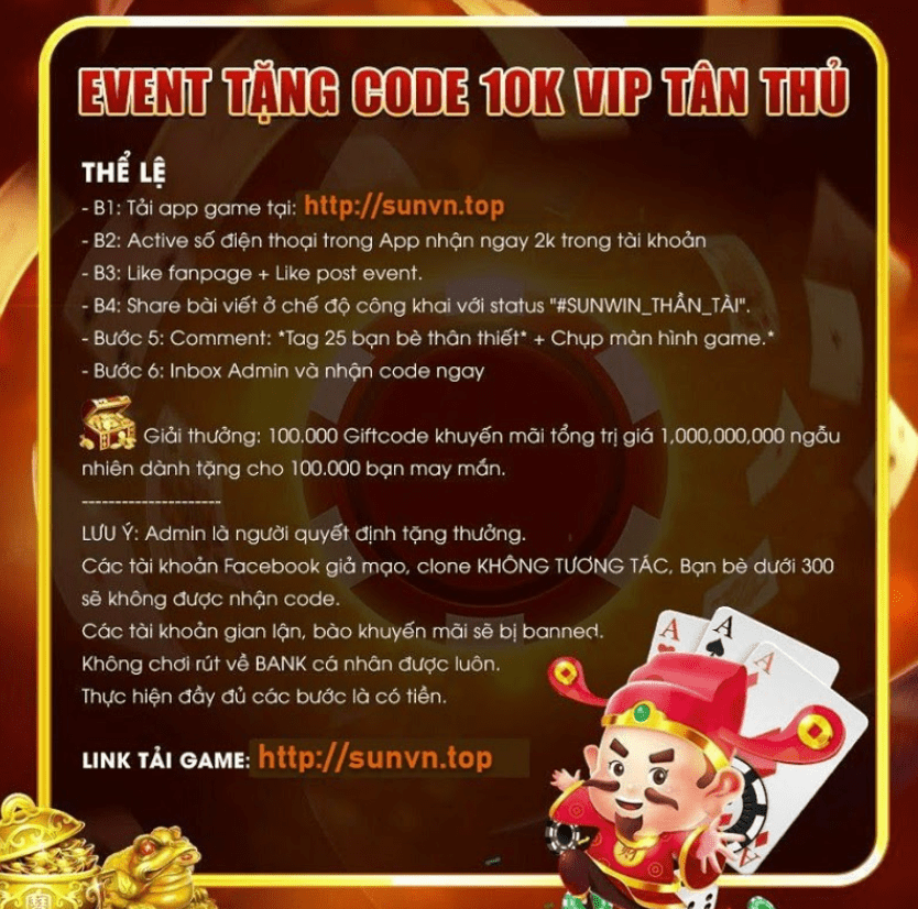 Code Sunwin Tân thủ VIP