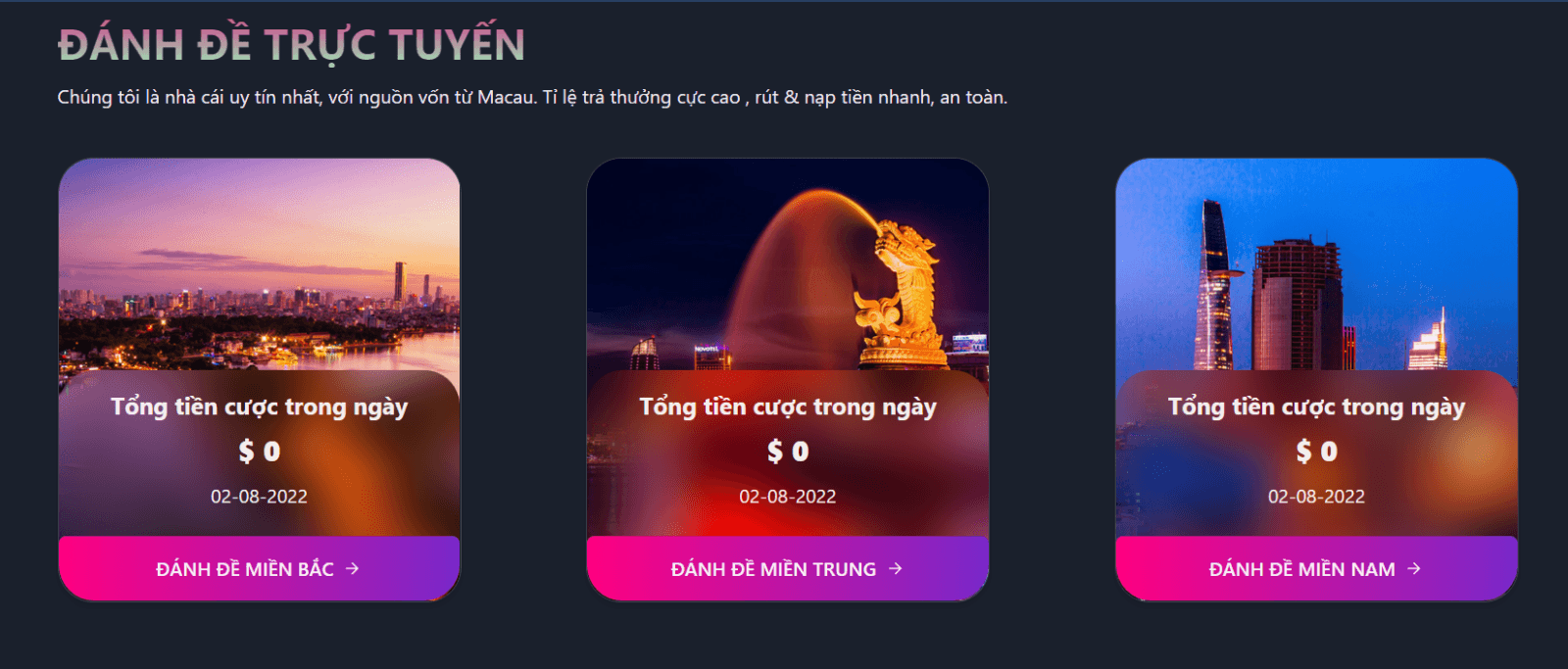 Nhiều mục xổ số các miền