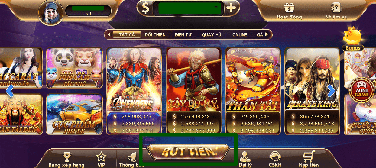 Hướng dẫn tải game, nạp tiền, rút tiền TDTC