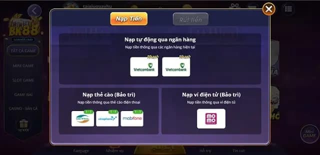 Nhiều hình thức giao dịch nạp rút tiền
