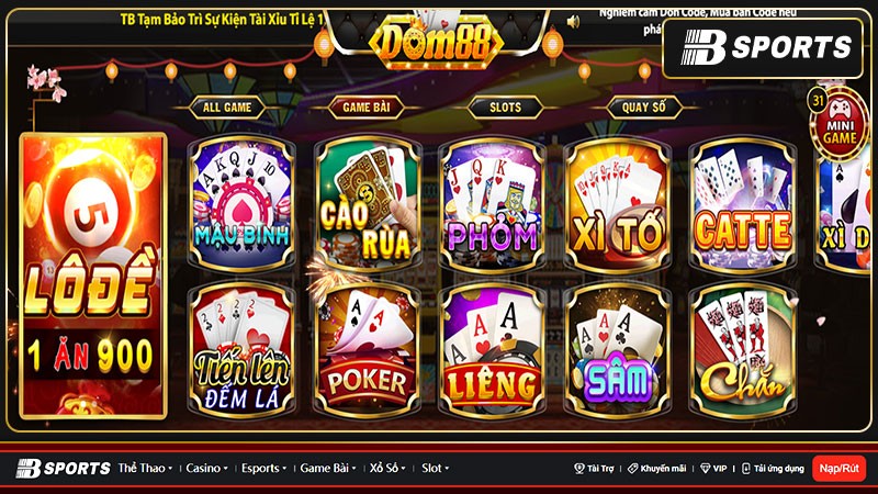 Những trò chơi hấp dẫn tại dom88 Casino