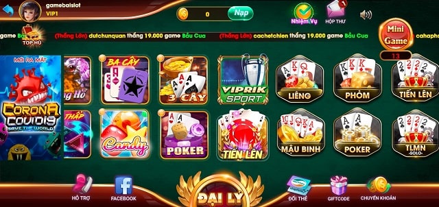 Các game cược có mặt tại cổng game 